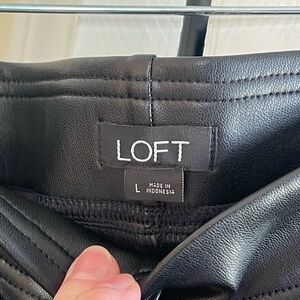 LOFT Black Faux Leather Pants
